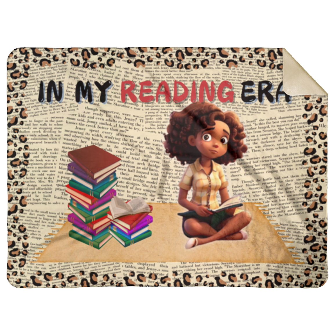 Reading Era Blanket | Brown Curly Hair
