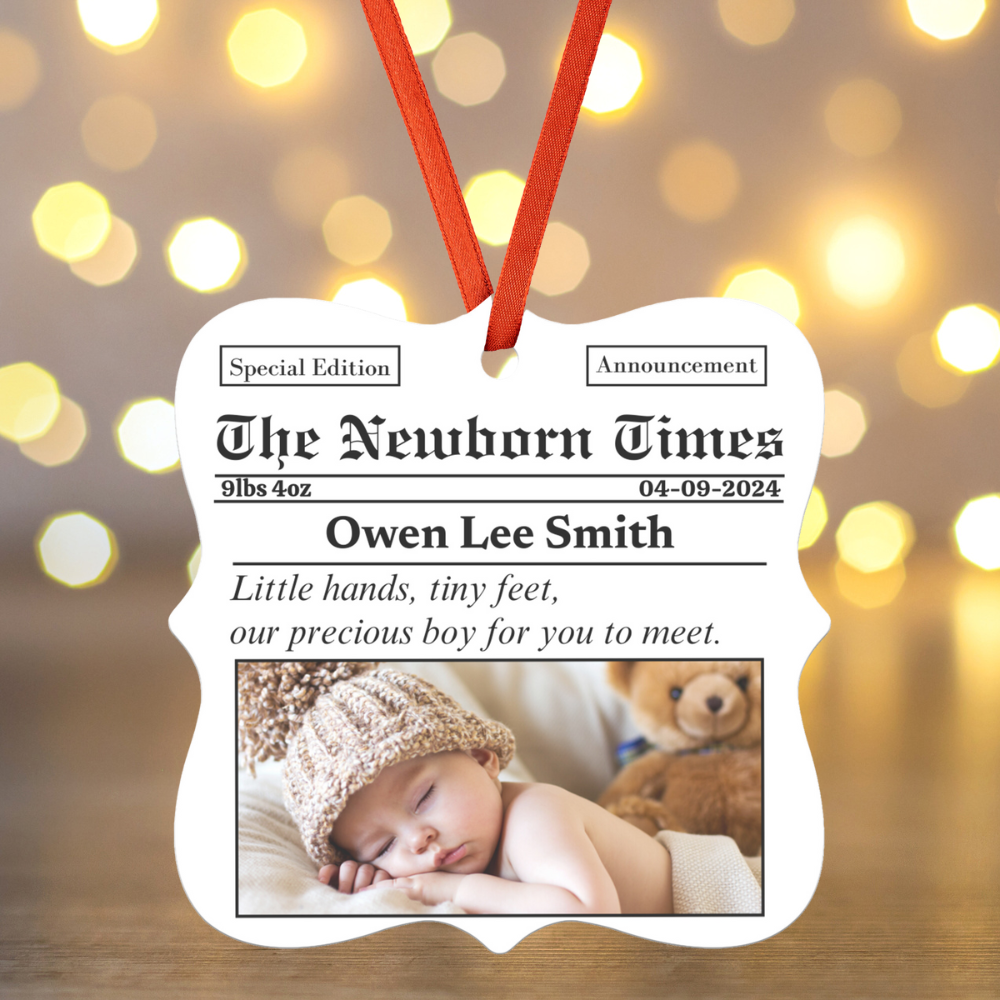 Newborn Times, Boy | Personalized Ornament