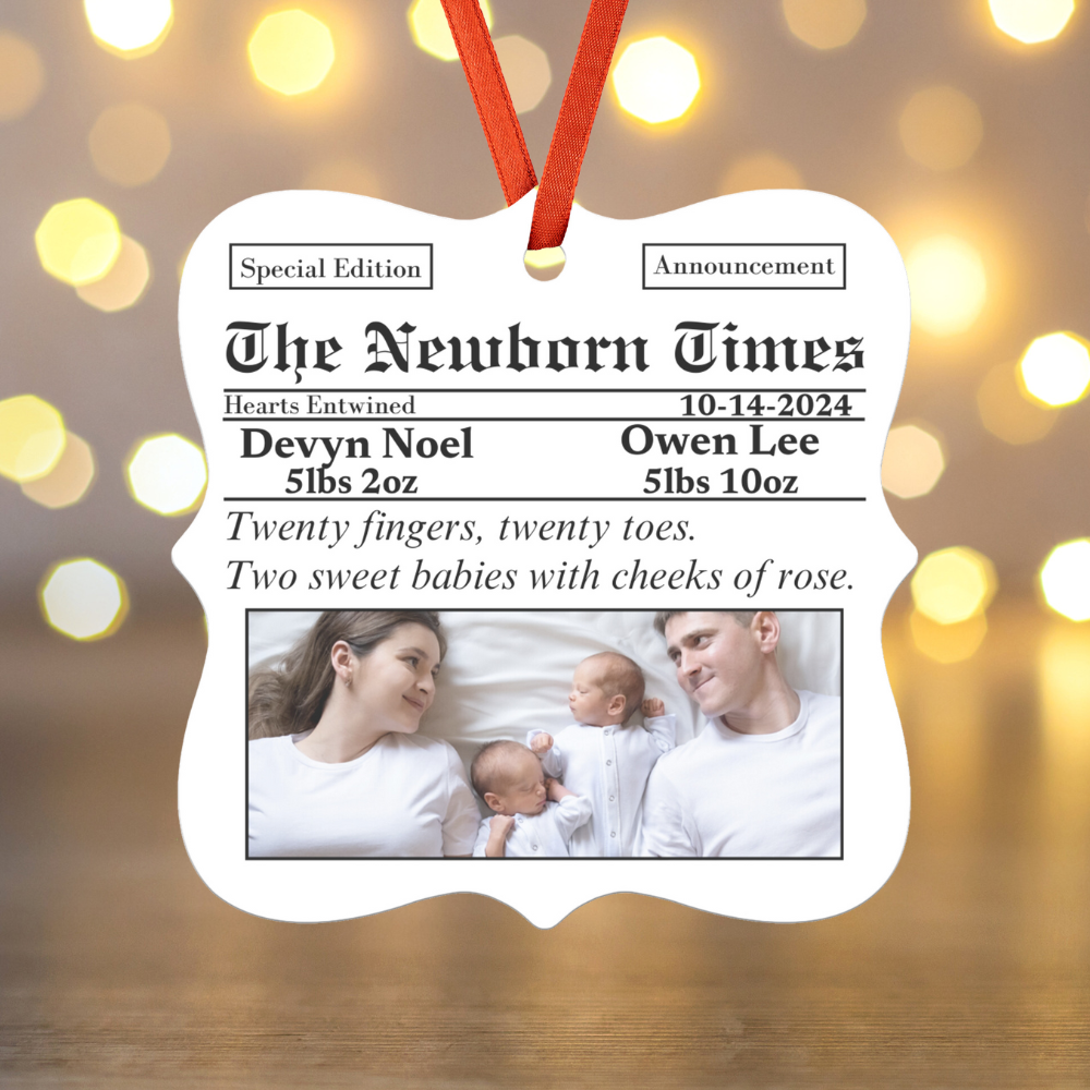 Newborn Times, Twins | Personalized Ornament