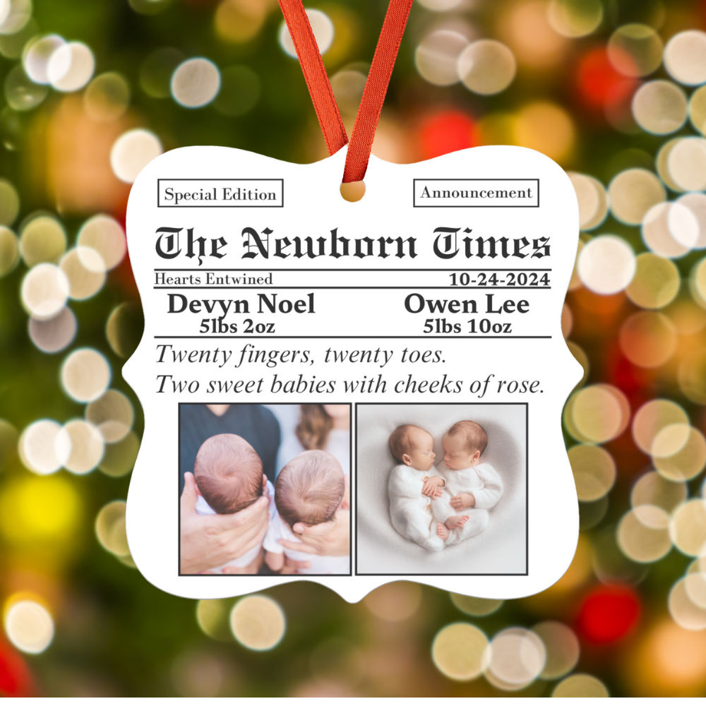 Newborn Times, Twins | Personalized Ornament