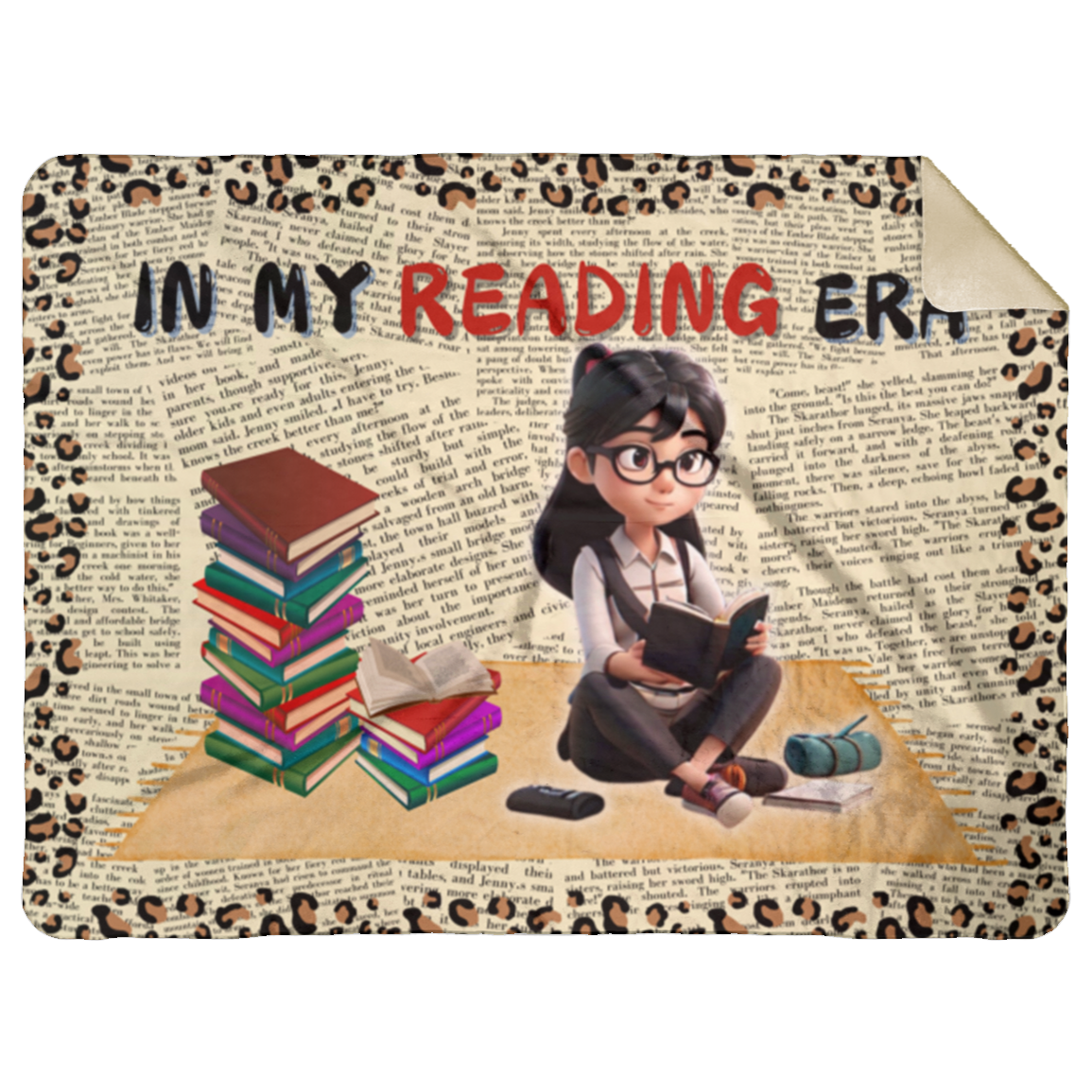 Reading Era Blanket| Brunette/glasses