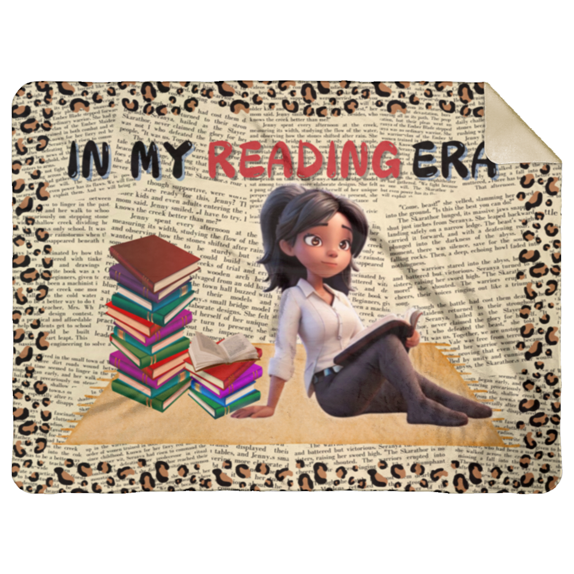 Reading Era Blanket| Dark Straight Hair