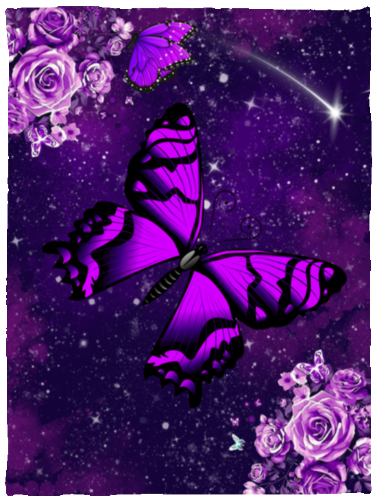 BUTTERFLY BLANKET BRIGHT PURPLE