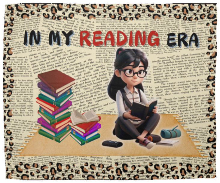 Reading Era Blanket| Brunette/glasses