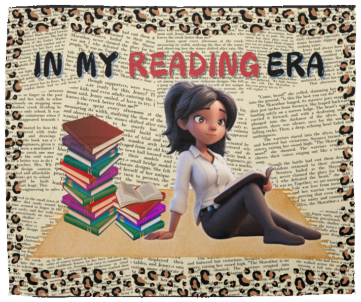 Reading Era Blanket| Dark Straight Hair