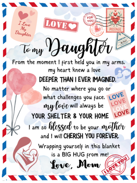 DAUGHTER LETTER BLANKET