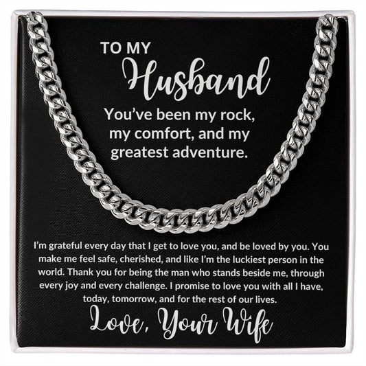 TO HUSBAND  I  LOVE WIFE  I  CUBAN CHAIN