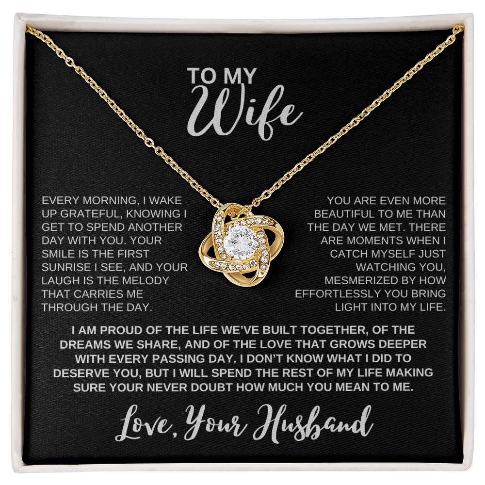 To Wife I Love Husband I Knot Necklace