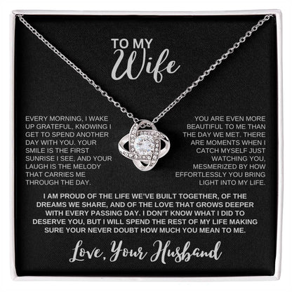 To Wife I Love Husband I Knot Necklace