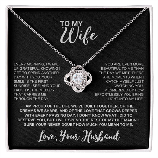 To Wife I Love Husband I Knot Necklace