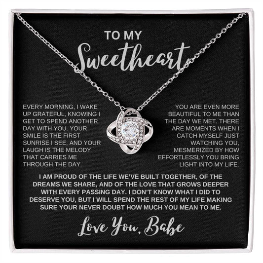 To My Sweetheart I Love Knot Necklace