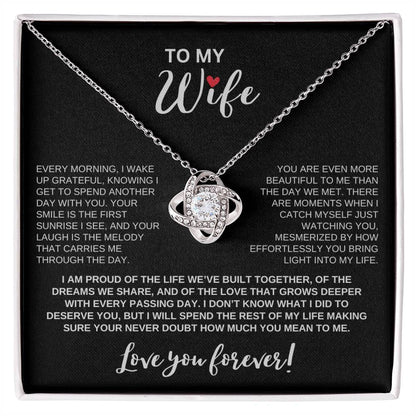 To Wife I Love Forever I Love Knot Necklace