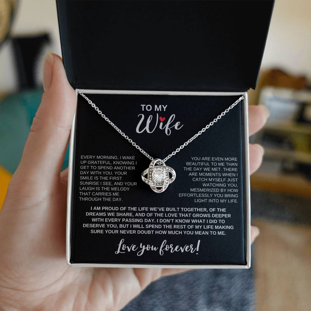 To Wife I Love Forever I Love Knot Necklace