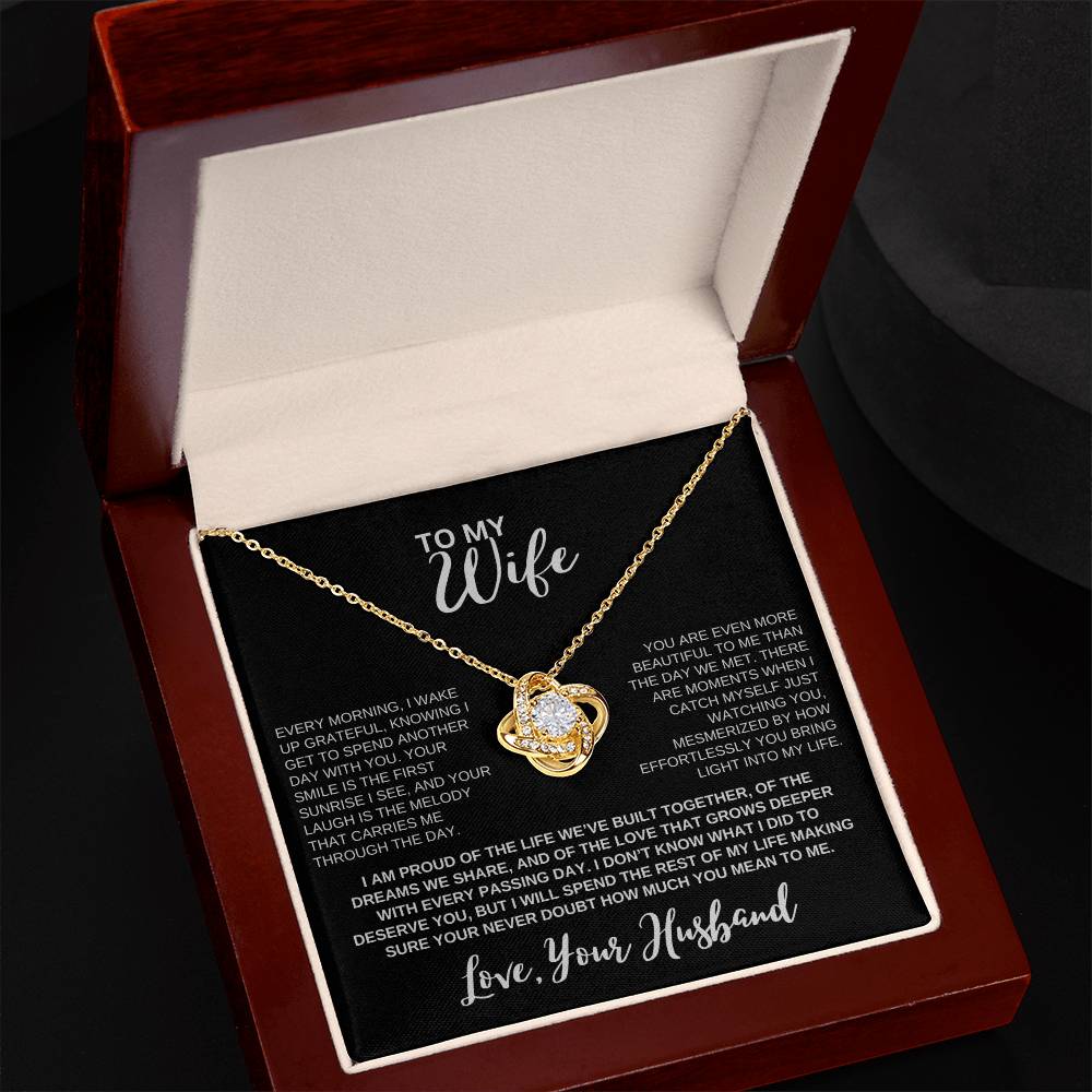 To Wife I Love Husband I Knot Necklace