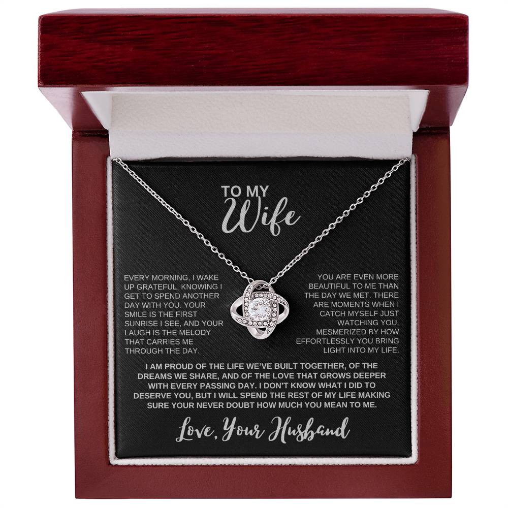 To Wife I Love Husband I Knot Necklace