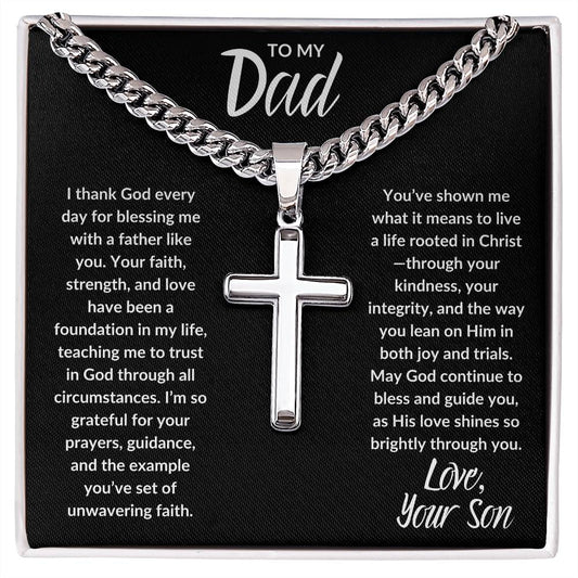 TO DAD  I  LOVE SON  I  CROSS NECKLACE