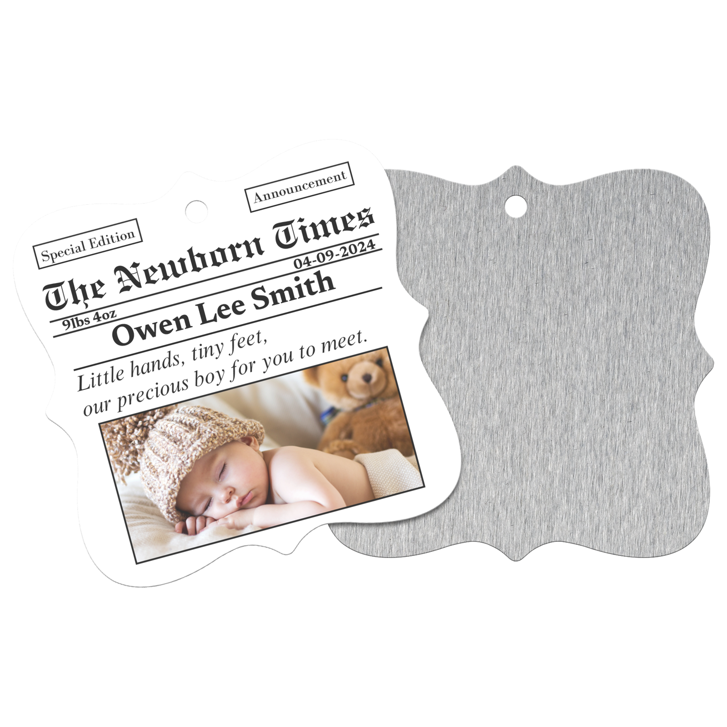 Newborn Times, Boy | Personalized Ornament